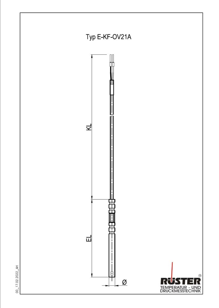 Explosionsgeschützte Kabelwiderstandsthermometer Typ E-KF-OV21A